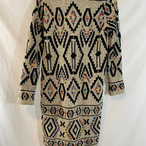 Northern Angel Open Gray Multicolor Aztec Print Cardigan Sweater Women's Size L - Picture 11 of 12
